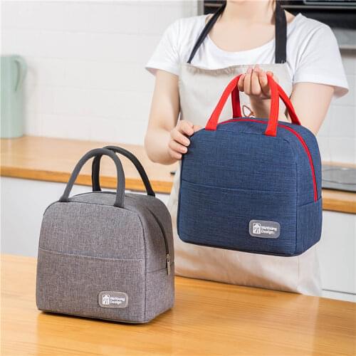1PCs Fresh Cooler Bags Waterproof Nylon Portable Zipper Thermal Oxford Lunch Bags For Women Convenient Lunch Box Tote Food Bags