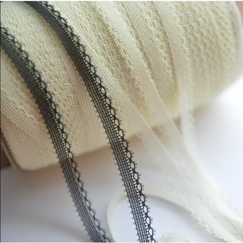 30M/lot Width 10mm Black Beige Yellow Lace Fabric DIY Garment Accessories Sewing Trim Wedding Lace Lace Material Without Elastic