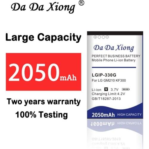Da Da Xiong 2050mAh LGIP330G LGIP-330G Battery for LG GM210 KF240 KF245 KF300 KF305 KF330 KM380 Phone battery