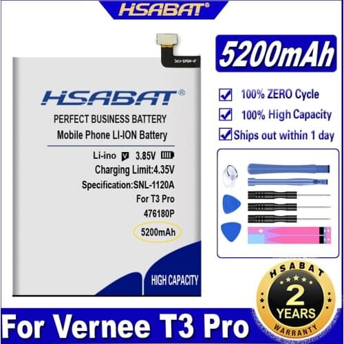 HSABAT 476180P 5200mAh Battery for Vernee 476180P for Vernee T3 Pro Batteries