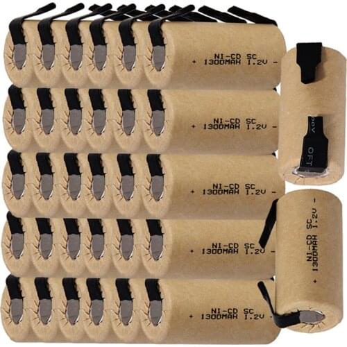 32 pcs SC batteries power tool battery SUB C rechargeable batterie 1300mah nicd 42.5mm*22mm overseas warehouse fast ship