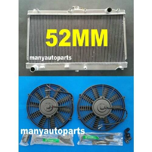 52MM Aluminum Radiator + FAN FOR MAZDA MIATA MX5 99-05 MT 00 01 02 03 04