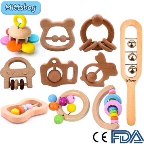 Baby Montessori Wooden Educational Toys Shape Puzzle Car Beads Wooden Hand Brain Training Learning Early Education Toy Kid Gift