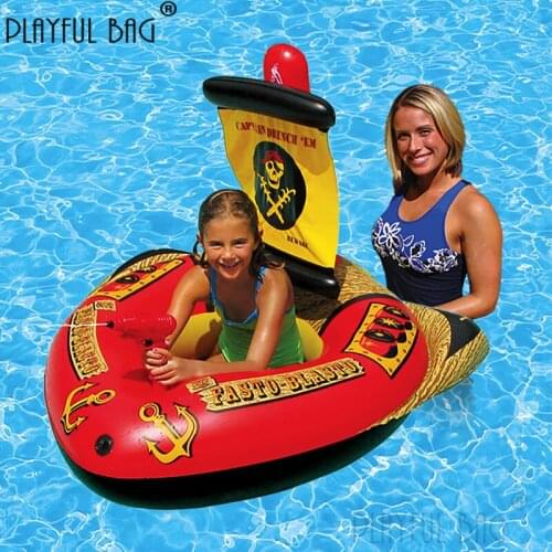 Playful bag Children Water pirate ship with water gun Inflatable swimming ring Summer swimming toys for kids E61