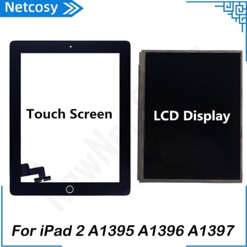 For iPad 2 A1395 A1396 A1397 Touch Screen Digitizer panel Home Assembly / LCD Display Screen Repair For iPad 2 Tablet Touch
