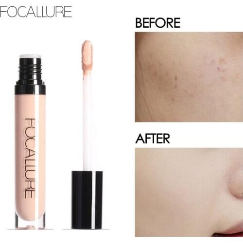 FOCALLURE Full Cover 7 Colors Liquid Concealer Makeup Eye Dark Circles Cream Face Corrector Waterproof Make Up Base Cosmetic 6ml