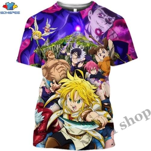 Anime 3d print t shirt Men The Seven Deadly Sins Nanatsu No Taizai Women fashion t-shirt Harajuku tees shirts homme tshirt A67