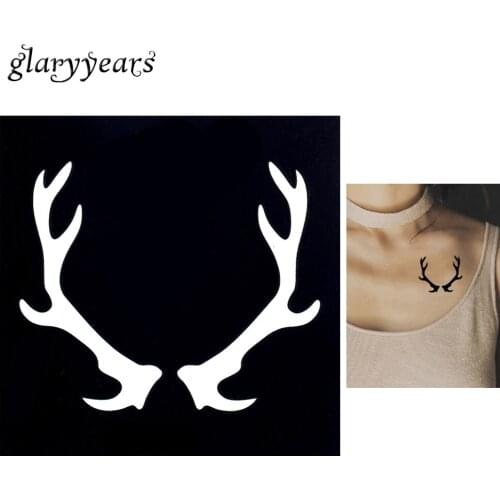 Hot 1 Sheet Temporary Airbrush Small Henna Stencil for Women Body Art Painting Reindeer Antler Pattern Tattoo Stencil Design G75