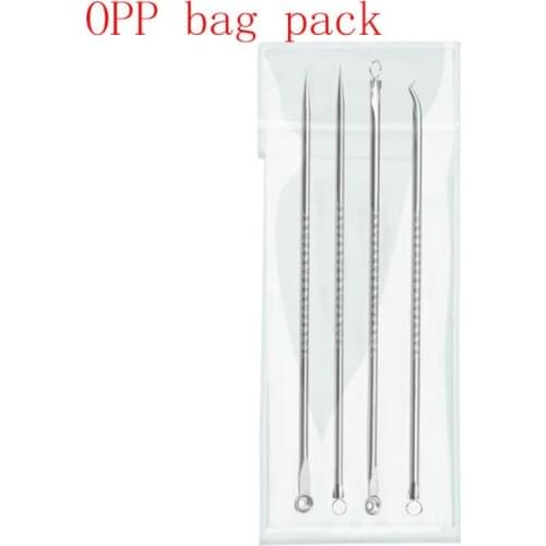 4pcs/Set Double-Ended Acne Needle Blackhead Blemish Remover Pimple Comedone Facial Cleaning Stainless Steel Box Or Bag Random