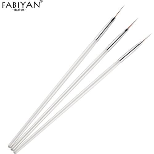 Nail Art Brush Paint Fine Liner Striping Design Drawing Tips Decoration Acrylic Gel UV Pen DIY Set Tools 3Pcs/set