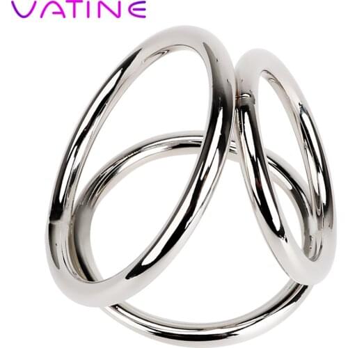 VATINE Stainless Steel Cock Rings Delay Ejaculation Adults Products Sex Toys for Men Male Male Chastity Device Penis Rings