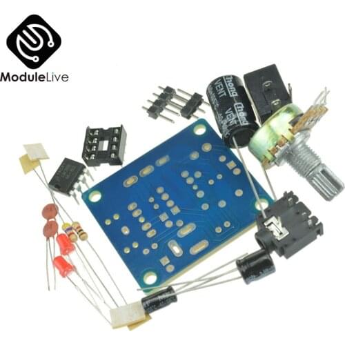 3V-12V LM386 Mini Amplifier Board DIY Kit Power Amplifier Suit Variable Resistor DIP8 IC LED Audio Capacitor DC005 Byond TDA2030