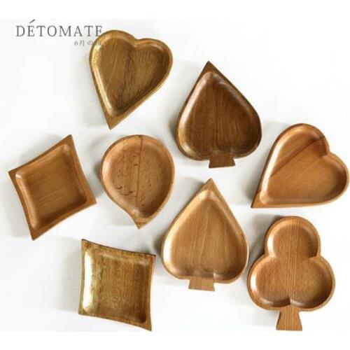 Creative Wooden Dish Dessert Plate Saucer Snack Dessert Serving Tray Sushi Breakfast Cake Plate Dinner Plate Dishware Tableware