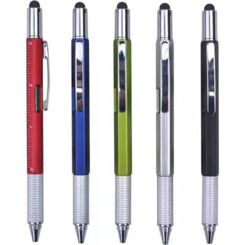 Creative Multi-function Screwdriver Level Ballpoint Pen Level Gauge Scale Screwdriver Tool Touch Capacitor Pen Office Supplies