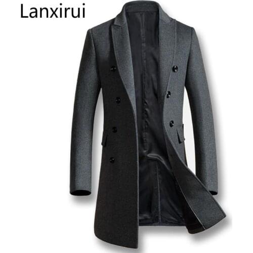 Lanxirui Men's Double Breasted Coats