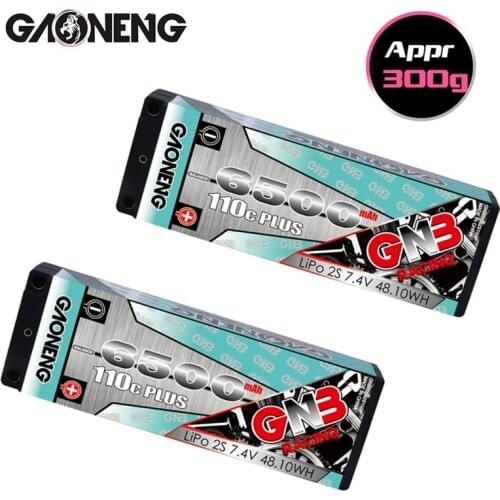 1/2PCS GAONENG GNB 6500mAh 2S 7.4V 110C Hardcase LiPo Battery pack with T XT60 EC5 XT90 Plug for 1:10 1/10 RC Car RC Boat