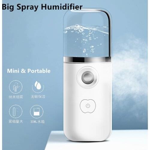 2021 Cute Handheld Ultrasonic Mini Air Humidifier Portable Steam Face Humidifier USB Rechargable Humidifier For Car Home