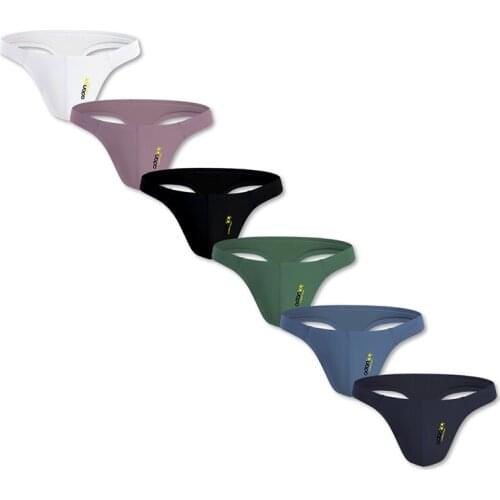 6 Pcs/Lot ADANNU Brand Men Underwear Modal Men Thong Sexy Gay Jockstrap G-String Breathable Low Waist Underpants Quick Dry