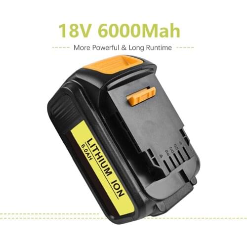 Rechargeable Lithium Battery For DeWalt 18V Electrical Tools 6.0Ah 18V For DeWalt DCB DCD DCF DCG DCS Series Tools Batteries