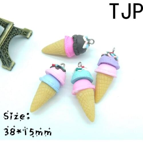 Polymer clay Ice cream resin food necklace charms keychain pendant necklace for DIY decoration