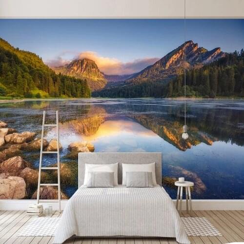 Custom Any Size Forest Lake Nature Landscape 3D Wall Murals Wallpaper For Hotel Living Room Bedroom Mural Photo Wall paper Decor