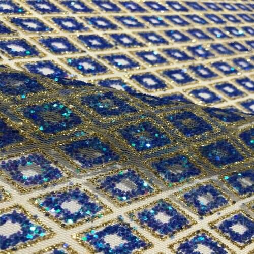 Luxury Quality Design African Bridal Lace Glitter Sequin Tulle Fabric Silver Shining Mesh for Sewing Dresses Women Wedding Gown