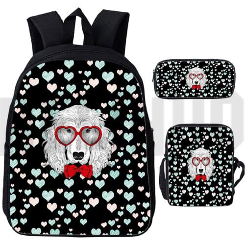 3D Print Pet Dog Backpack Bookbag Kawaii Cartoon Welsh Corgi Pembroke Teenage Girls Pencilcase School Bags Women Cosmetic Bag