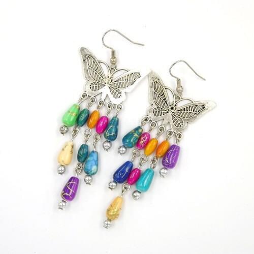 LosoDo Earrings fashion jewelry bohemian Ethnic vintage for women handmade jewelry butterfly Earrings jewelry for female