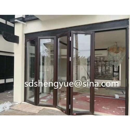 Series 75 Aluminum folding door hollow tempered glass west bedroom door