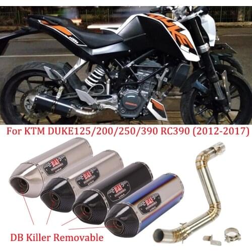 Yoshimura Motorcycle Exhaust System Modified Middle Link Pipe Escape Muffler DB Killer For DUKE125 200 250 390 RC390 2012-2017