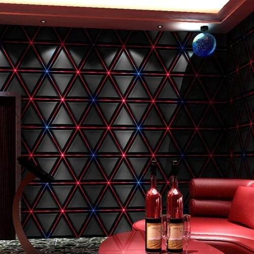 Modern KTV Room Decoration Shop Wall Papers PVC Waterproof Reflective Bar Background Walls Mural vinilo decorativo pared