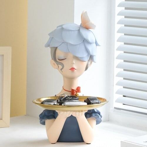 Modern girl enters the door tray porch key storage decoration living room TV cabinet desktop home decoration housewarming gifts