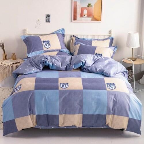 Sisher Modern Duvet Cover Set Plaid Lattice Bedding Sets Polyester Quilt Covers Single Double Queen King Bed Sheet Bedclothes
