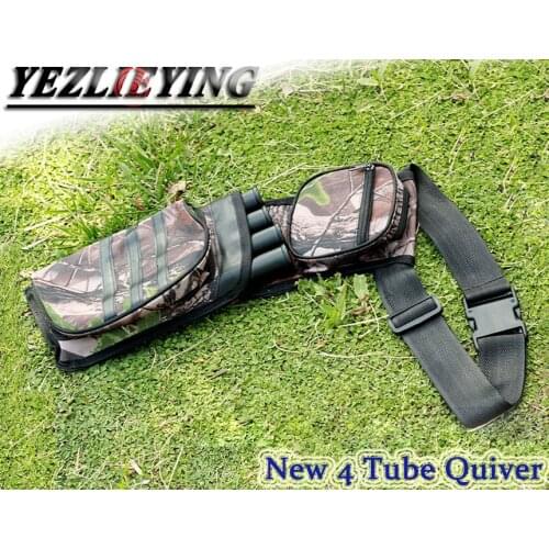 Archery Quiver Detachable Pipe Adjustable Shoulder Strap Oxford Cloth 4 Tube Quiver for Hunting Bow Archery Accessories