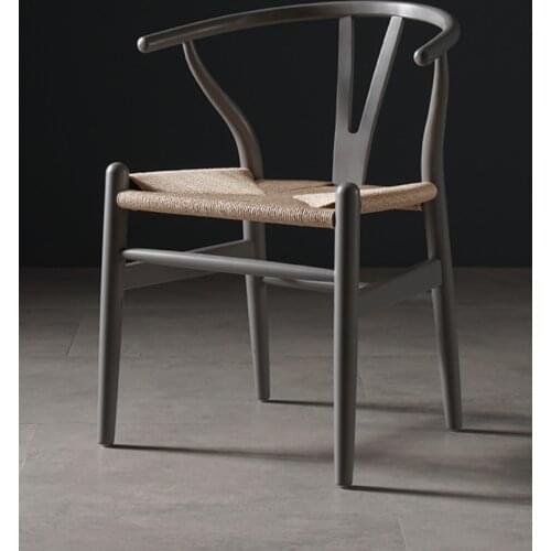 Modern Wishbone Chair Hans Wegner Y Chair Solid Beech Wood Dining Chair Furniture Luxury Accent Leisure Lazy Armchair Wooden