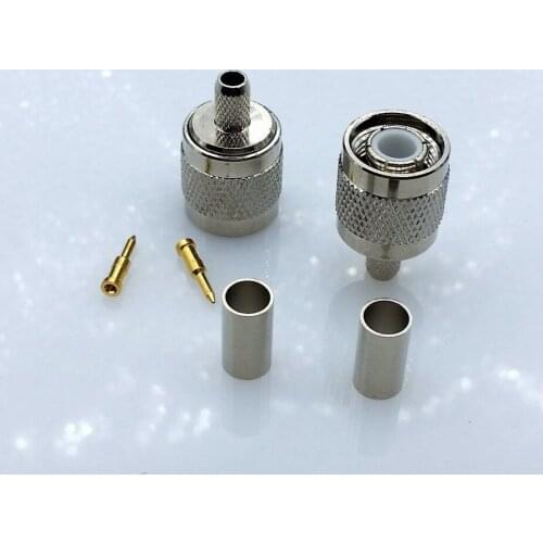 TNC Male Connector for RG58 RG142 LMR195 RG400 coaxial cable TNC-Male Adapter RF Connector 10pcs
