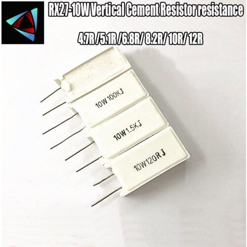 RX27- 10W SQM Vertical Cement Resistor resistance 4.7R 5.1R 6.8R 8.2R 10R 12R OHM