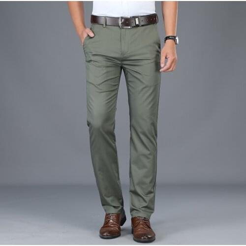 Spring and autumn casual pants men, loose straight male trousers, middle-aged stretch business pants, men pants streetwear