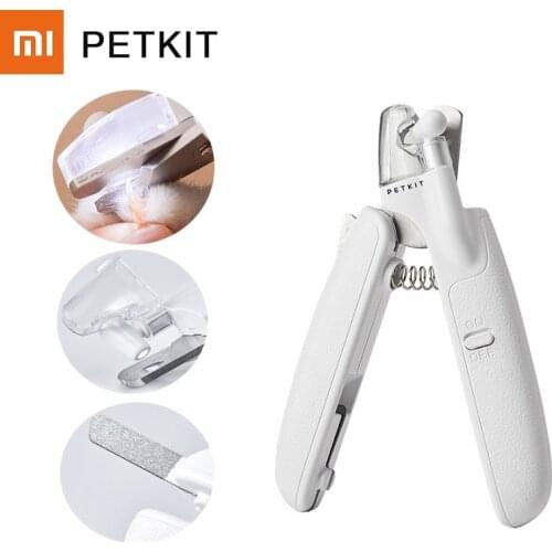 Xiaomi PETKIT Pet Cat Dog Safety Nail Clipper with LED Lighting Prevent Clipping The Nail Blood Vessels Grooming Cutter Trimmer