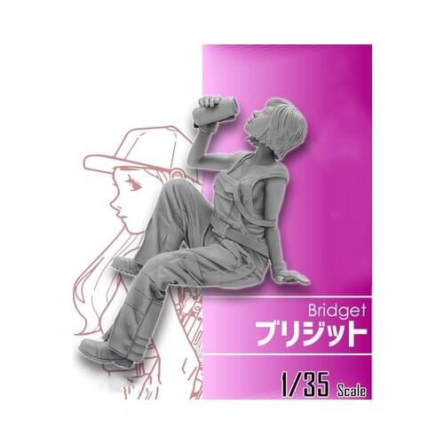 Resin female soldier, figure girl, need to assemble and color by yourself 1：35