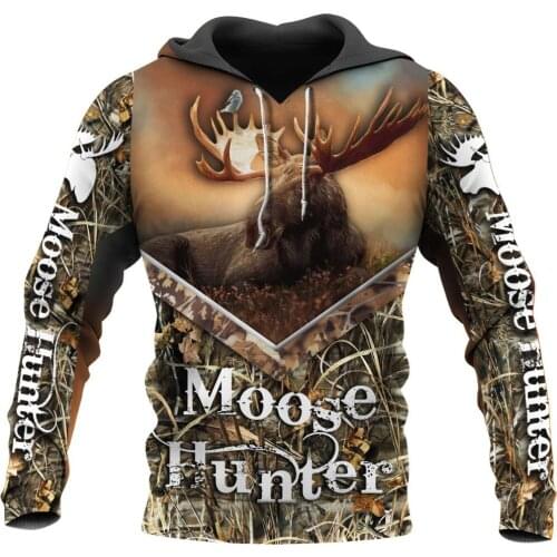 PLstar Cosmos Newest Moose Hunter 3D All Printed Hoodie Harajuku Fashion Retro hooded Sweatshirt Casual Jacket Pullover tops