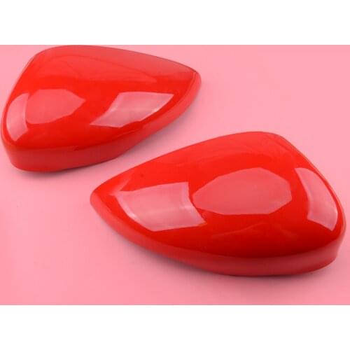 1Pair Red Wing Door Mirror Cover Cap Fit For Ford Fiesta MK7 2008 2009 2010 2011 2012 2013 2014 2015 2016 2017