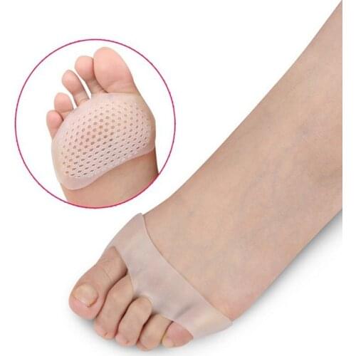 1 Pair Soft Silicone Toe Pads Shock Absorption Anti Slip-resistant Metatarsal Foot Pad Forefoot Pad Feet Pain Ease
