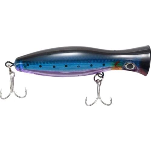 1Pcs popper fishing 3d augen with treble hooks 12cm 42g topwater hard lure soft plastic isca artificial fishing lure tackles