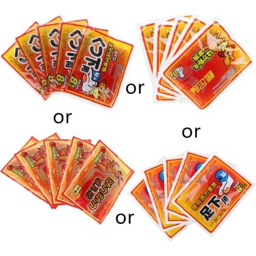Y1UF 10Pcs Body Warmer Stick Lasting Heat Patch Keep Hand Feet Foot Warm Paste Pads