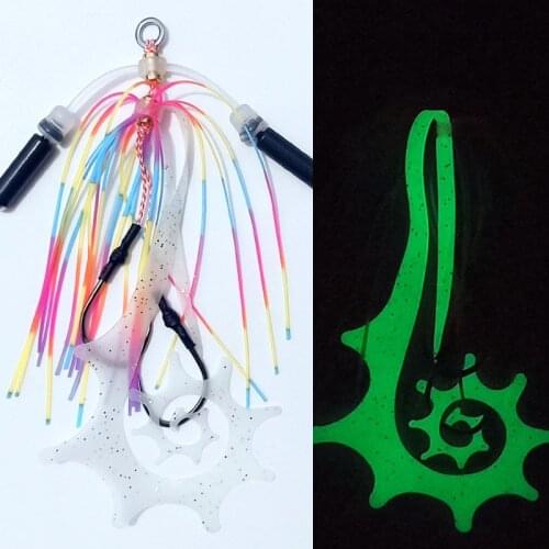 Size 15# Snapper skirt Silicone Skirt with bell Rubber jig skirt hooks Assist hook jigging hook sea fishing hook Jig head