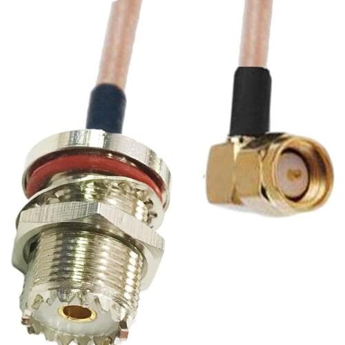 10pcs SMA Male Right Angle to UHF SO239 Female O-ring Adapter Connector Coax RG316 Jumper Pigtail Cable 10/15/20/30/50CM