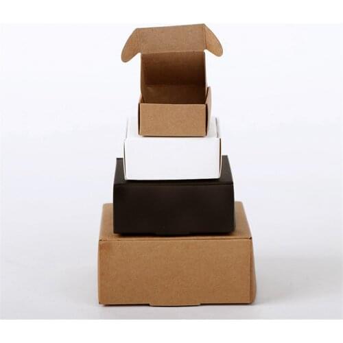 20pcs White/Brown/Black Kraft Paper Gift Box Handmade Soap Jewelry Packing Carton Box Christmas Party Wedding Favor Decoration