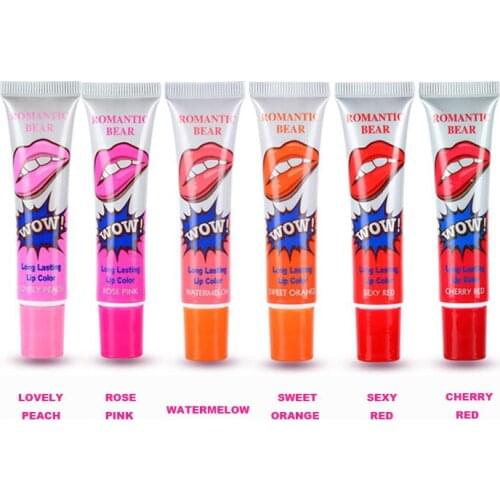 24pcs Romantic Bear Nutritious Lipstick Makeup Peel-off Lasts For 24h Magic Lip Tattoo Lip Gloss Baby Lips Waterproof Lip Balm