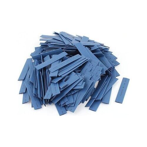 250pcs Blue 8mm Dia Polyolefin 2:1 Heat Shrink Tubing Wire Wrap Sleeve 70mm